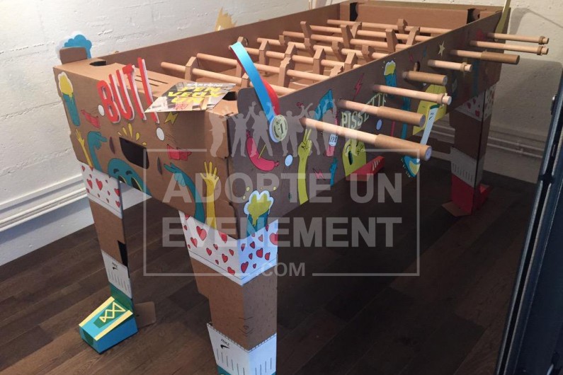 BABYFOOT CONSTRUCTION ANIMATION SOLIDAIRE TEAM BUILDING CUSTOMISATION SEMINAIRE INCENTIVE FOOT LUDIQUE COEHSION | adopte-un-evenement