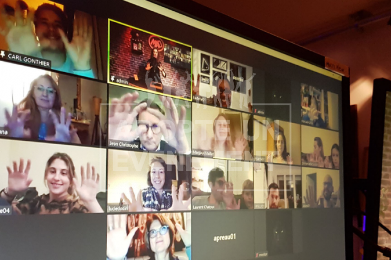 VISIO SPECTACLE MENTALISME VIRTUEL ADOPTE UN ÉVÉNEMENT COMIQUE SUR-MESURE INTERACTIF THÉÂTRE FÉDÉRATEUR TÉLÉTRAVAIL | adopte-un-evenement