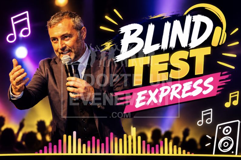 BLIND TEST EXPRESS QUIZ MICRO EVENEMENT ANIMATEUR BEA | adopte-un-evenement
