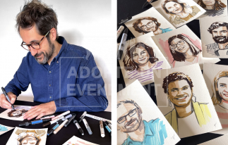ARTISTE PORTRAITISTE DESSIN ÉVÉNEMENT SOIRÉE  SILHOUETTE ANIMATION ÉVÉNEMENTIELLE | adopte-un-evenement