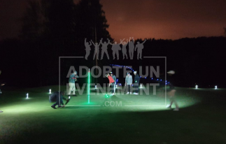 GOLF NUIT NIGHT PRACTICE LUMINEUX SOIRÉE DRAPEAUX | adopte-un-evenement