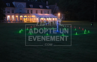 GOLF NUIT NIGHT PRACTICE LUMINEUX SOIRÉE DRAPEAUX | adopte-un-evenement